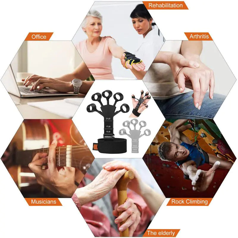 Durable 6-Level Resistance Finger Exerciser and Hand Strengthener for Physical Recovery - FastAsleepMD