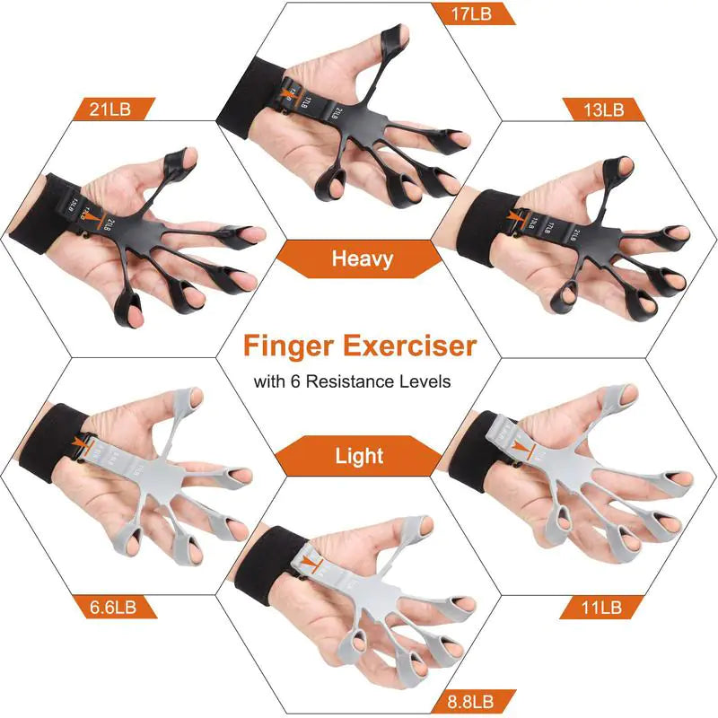 Durable 6-Level Resistance Finger Exerciser and Hand Strengthener for Physical Recovery - FastAsleepMD