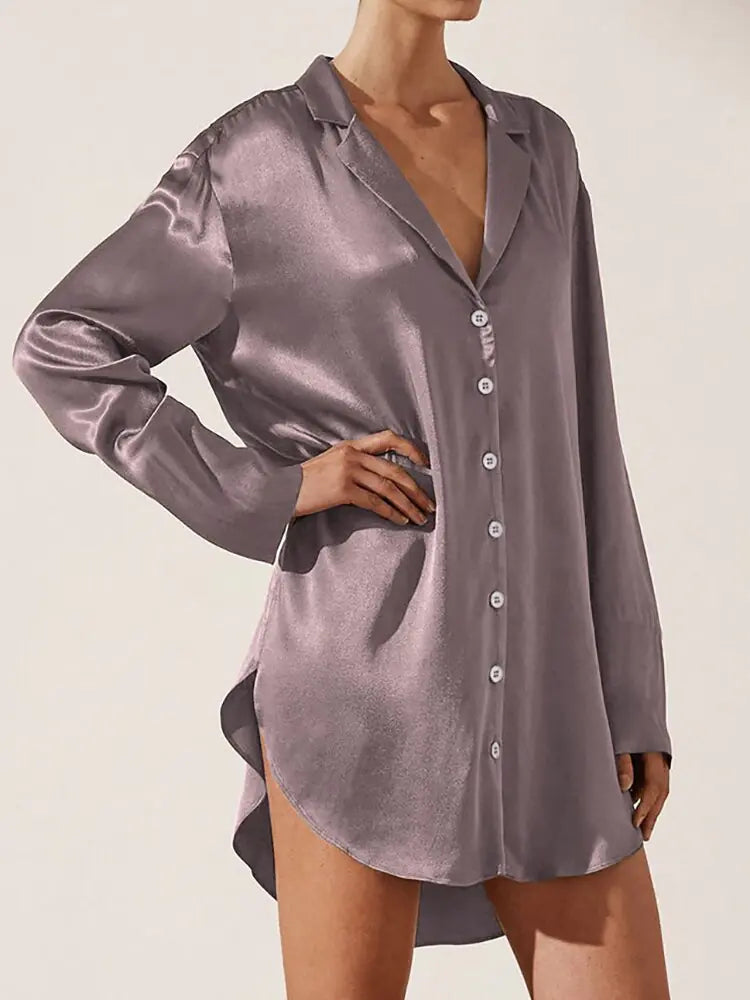 Linad Satin Night Dress - FastAsleepMD